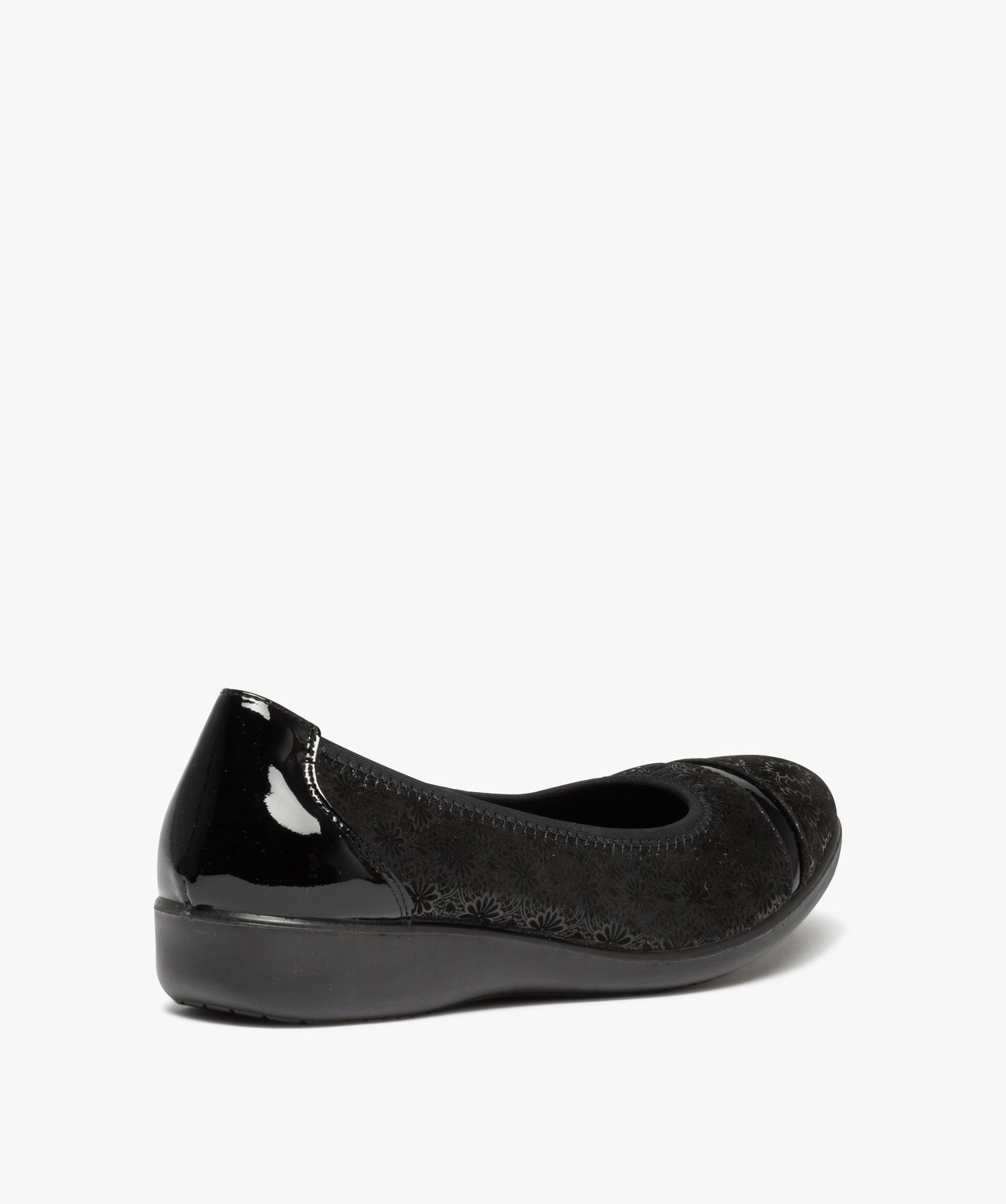 Ballerines confort femme en cuir à motifs irisés avec touc... noir | GEMO