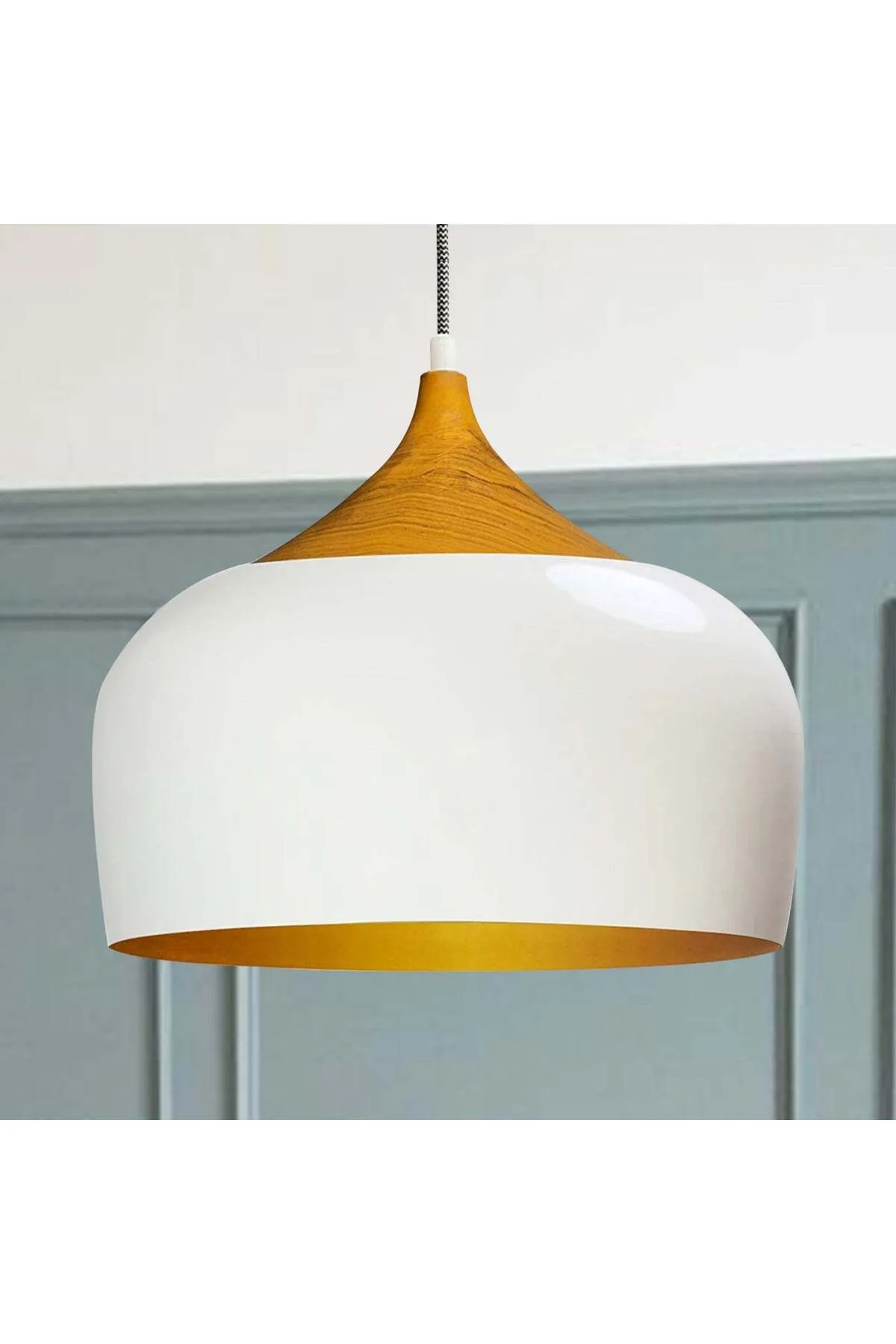 Bamyum  Metalllampe Holzfarbe