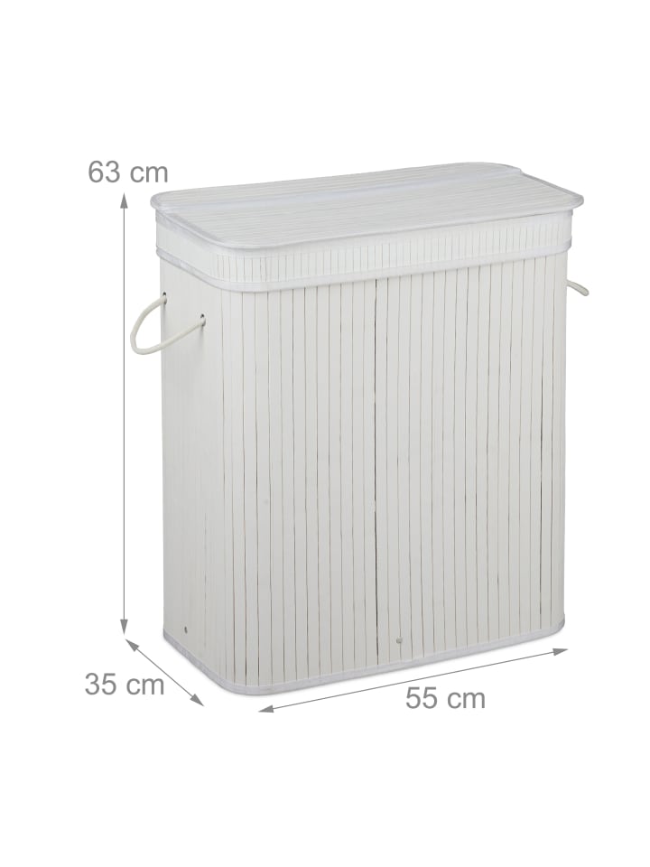 relaxdays Wäschesortierer in Weiß - (B)55 x (H)63 x (T)35 cm günstig kaufen onesize