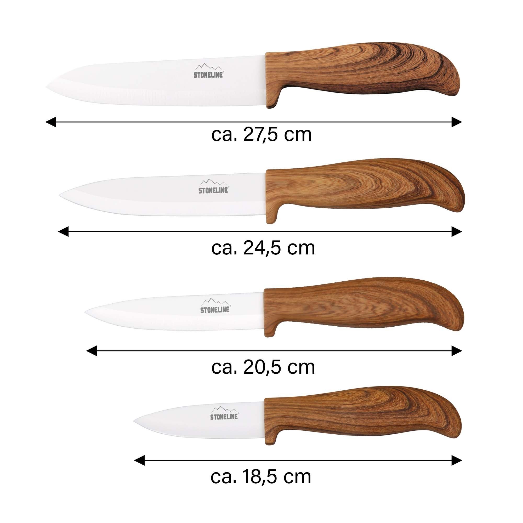 STONELINE Messer-Set (Messer-Set, 1x Chefmesser ca. 28 cm), mit Klingenschutz, Holzoptik-Griffe, Designed in Germany