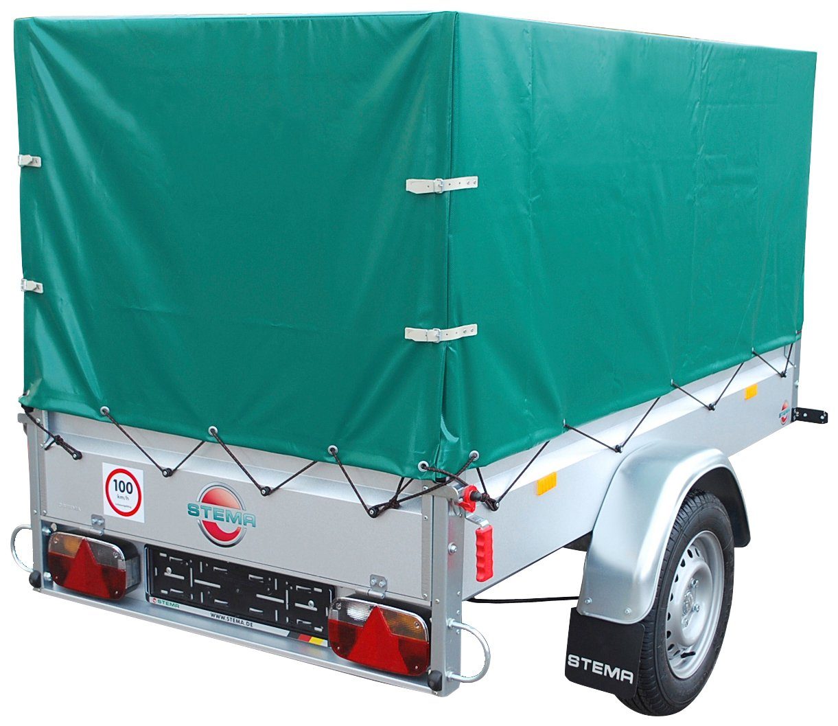 STEMA PKW-Anhänger Basic 850, max. 652 kg, inkl. Plane, Abstellstützen & Diebstahlsicherung