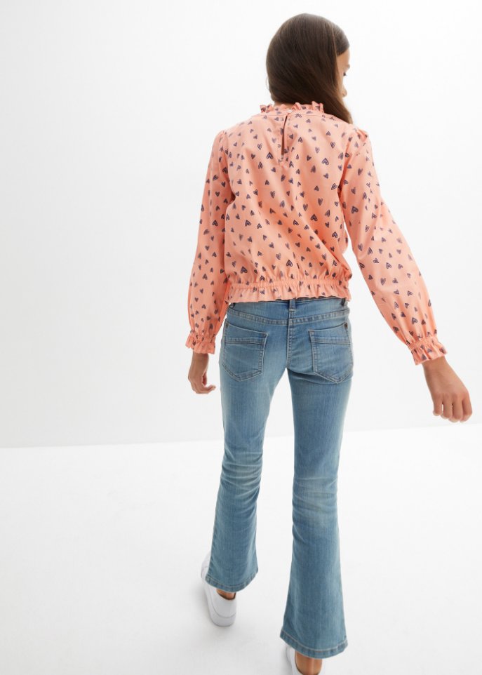 Mädchen Bluse mit Stehkragen