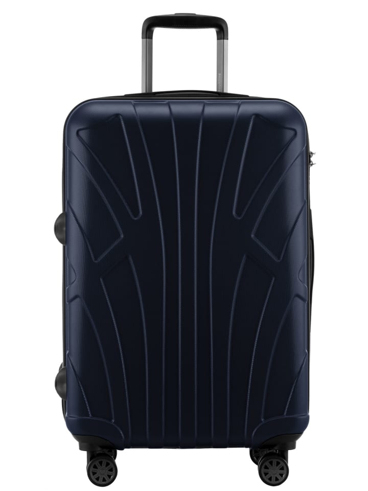suitline mittelgroßer Hartschalen-Koffer Check-In Reisekoffer TSA 68L in Dunkelblau günstig kaufen M