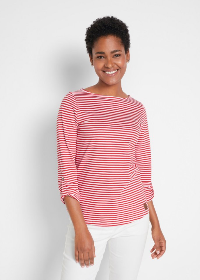 Langarmshirt mit U-Boot Ausschnitt