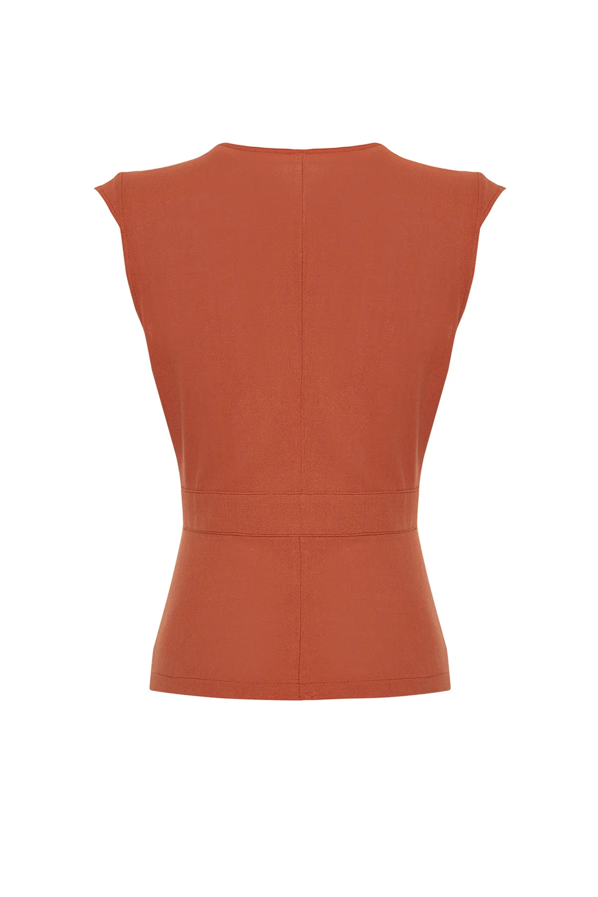 Trendyol Collection  Zweireihige Bluse mit geflochtenen Knochenknöpfen und Details in Kacheloptik TWOSS20BZ0707