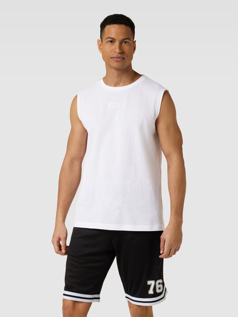 Tanktop mit Label-Detail Modell 'Tankcomfort' in weiß