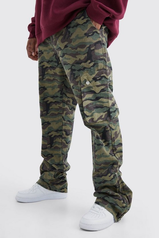 Plus Slim-Fit Camouflage Ripstop Cargohose