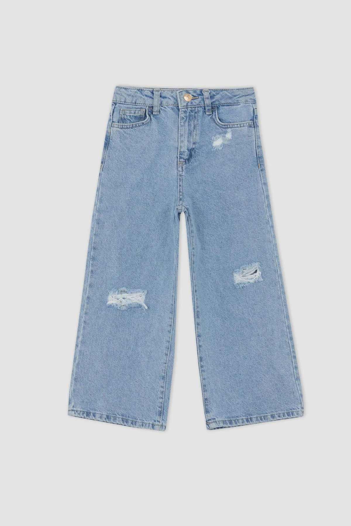 DeFacto  Zerrissene recycelte Jeanshose für Mädchen mit weitem Bein