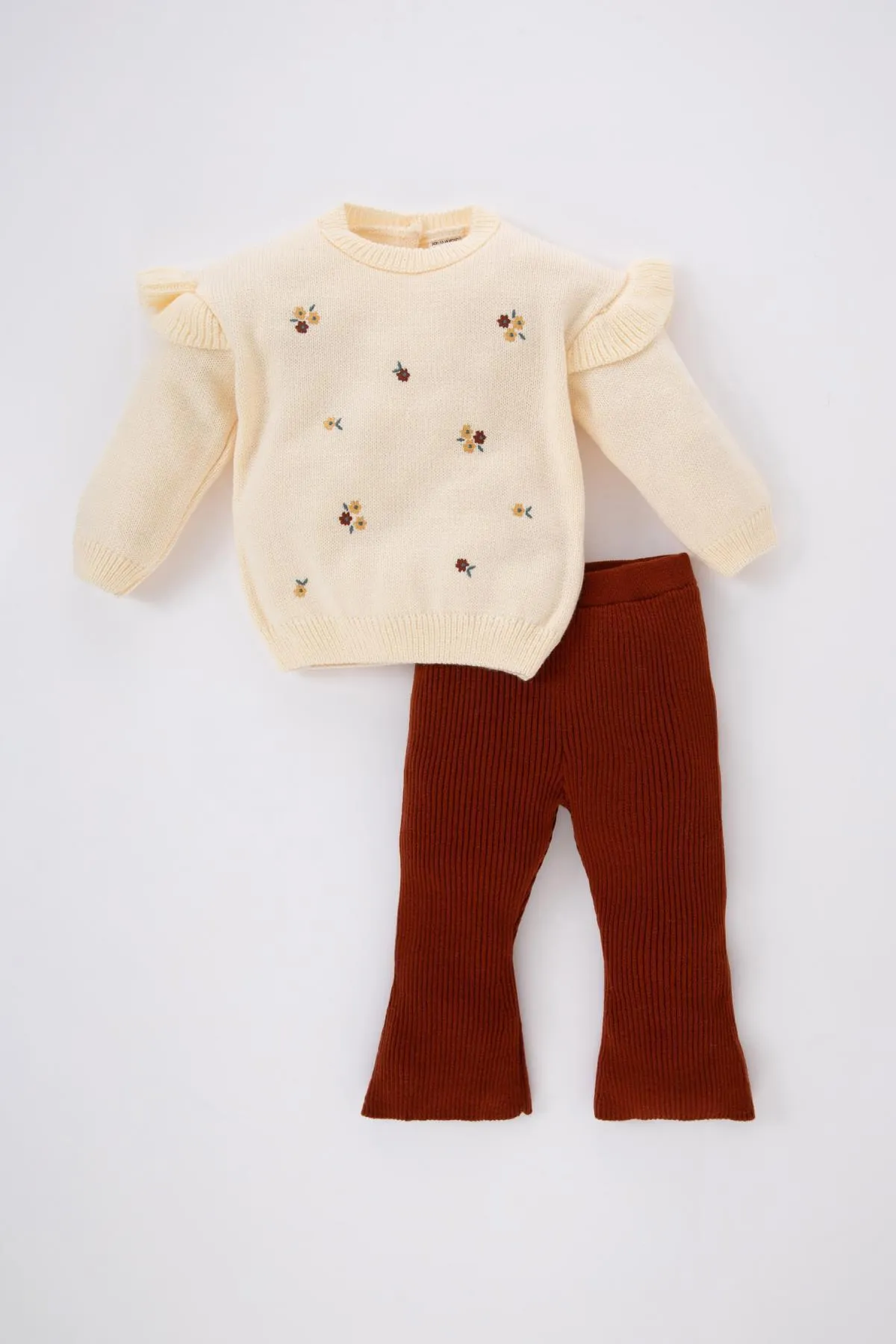 DeFacto  Baby-Pullover mit Blumenmuster, ausgestelltes Unterteil, 2er-Set
