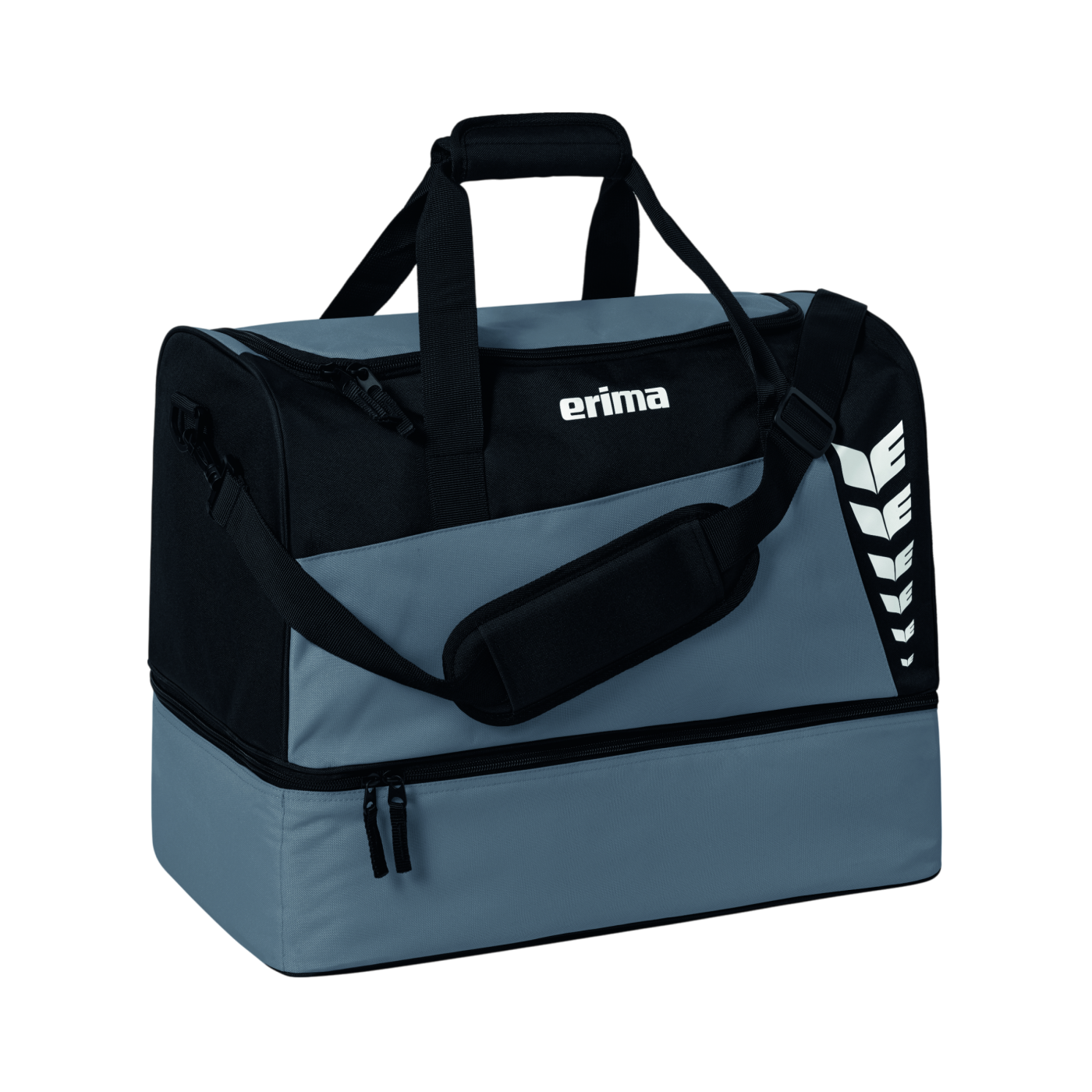 Erima Six Wings Sporttasche mit Bodenfach Gr. L Grau Schwarz