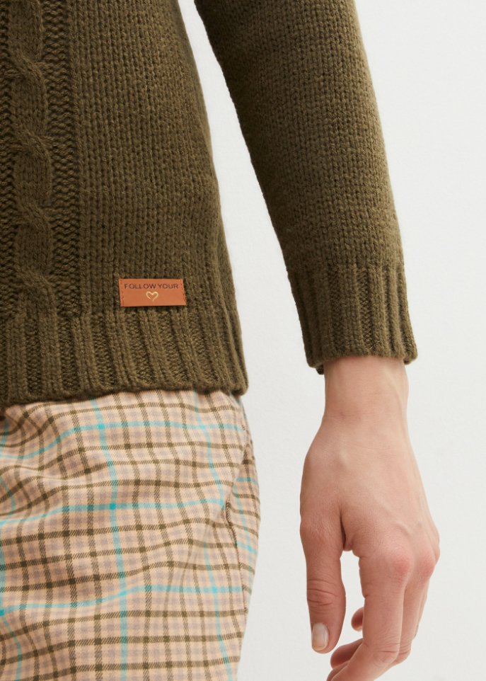 Troyer Pullover mit Zopfmuster