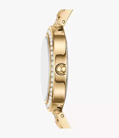 Fossil Outlet Set Uhr Karli 3-Zeiger-Werk goldfarben Armband