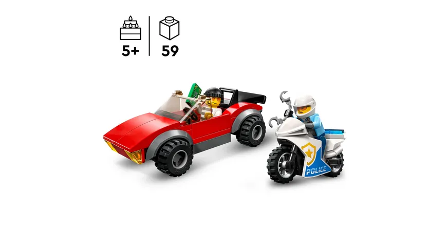 LEGO City 60392 Verfolgungsjagd mit Polizeimotorrad