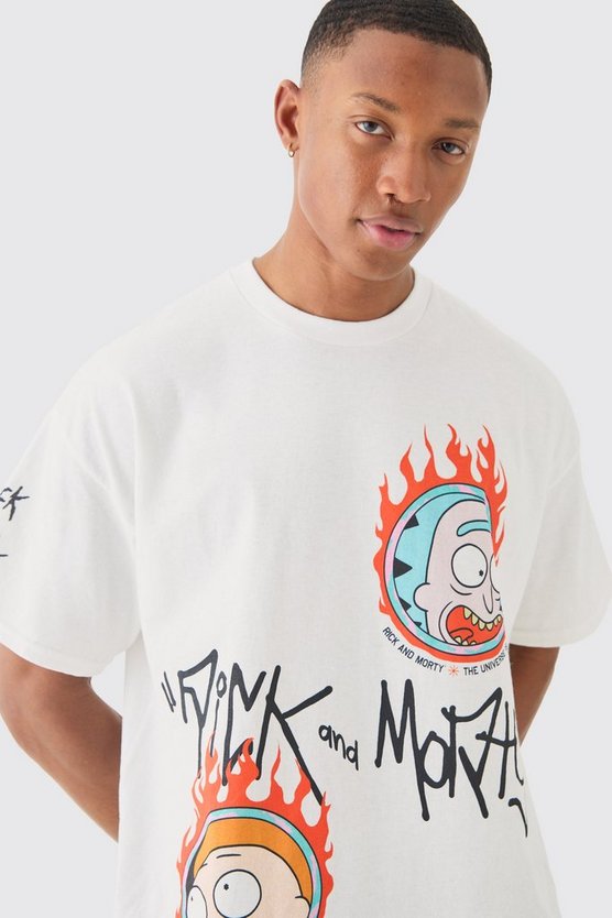 Oversize T-Shirt mit lizenziertem Rick & Morty Cartoon Print