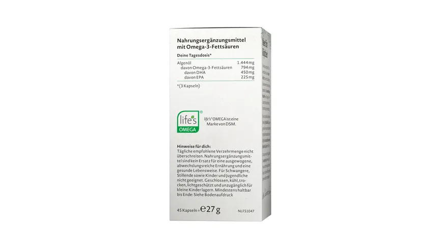 NATURE LOVE Veganes Omega 3 Kapseln 27 g