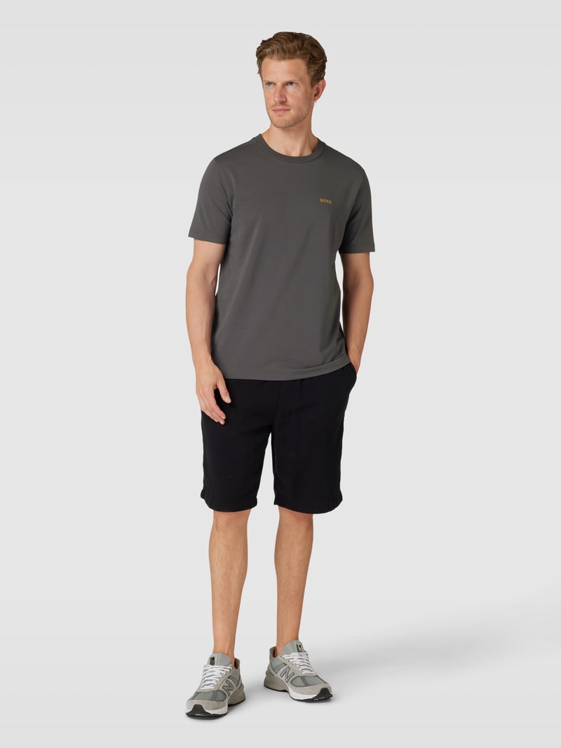 T-Shirt mit Label-Print in graphit