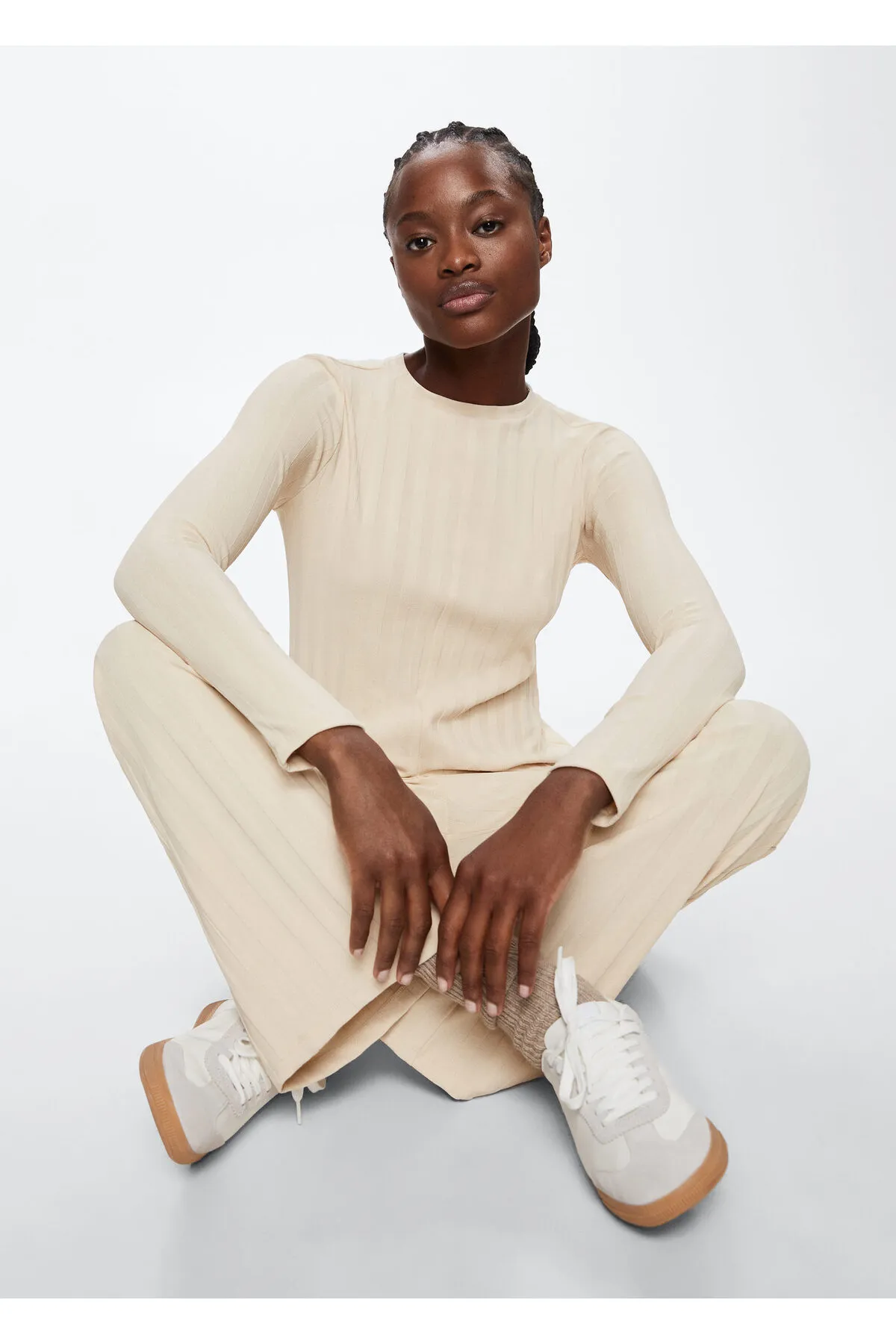MANGO  Beige Damenhose 37065968