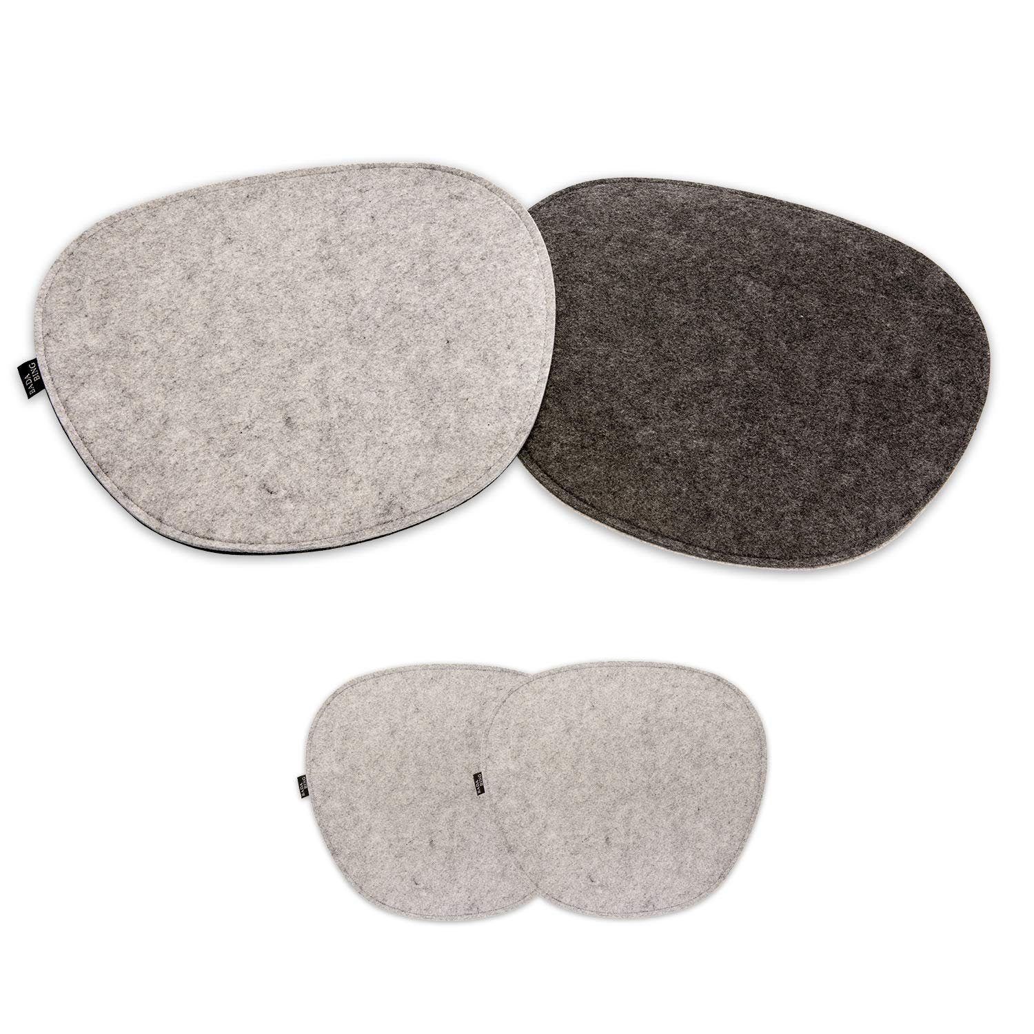 Bada Bing Stuhlkissen Filz Sitzkissen Ovale Filzkissen Anthrazit Für Designerstühle, Wendekissen, 2er Set