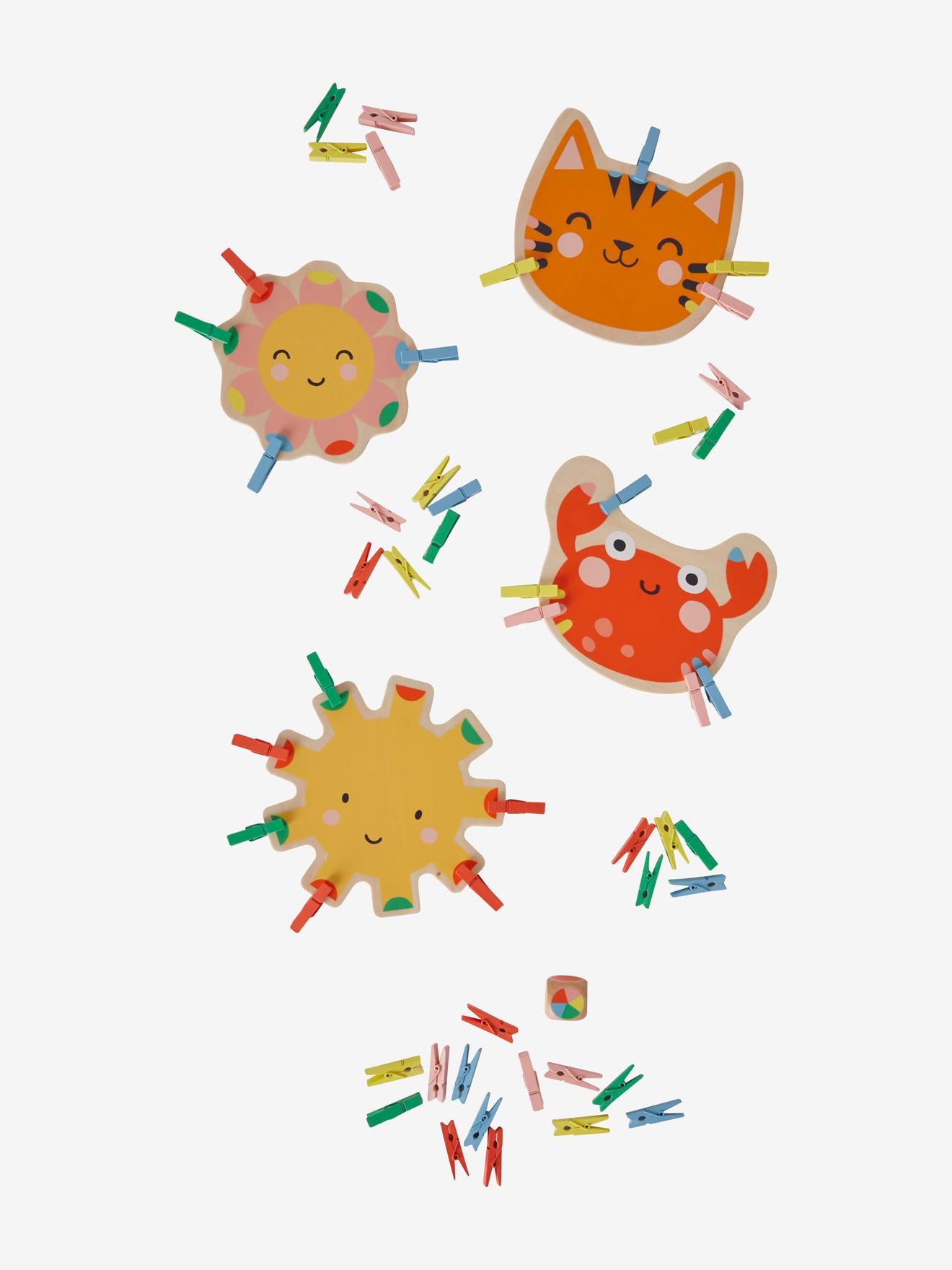 Jeu des pinces à linge en bois FSC® multicolore