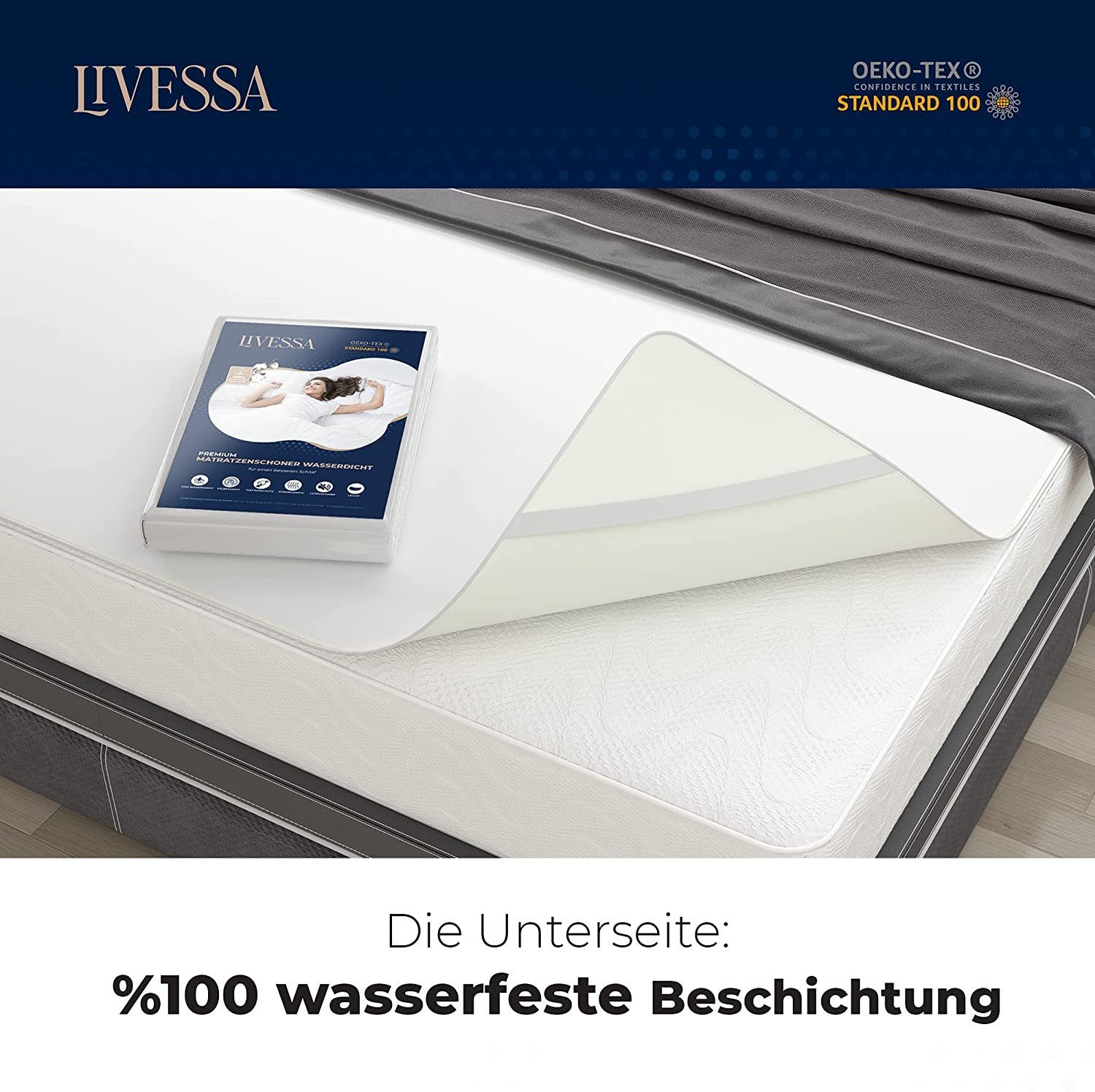 Matratzenschoner Matratzenschoner,Inkontinenzunterlage waschbar, Matratzenschutz livessa