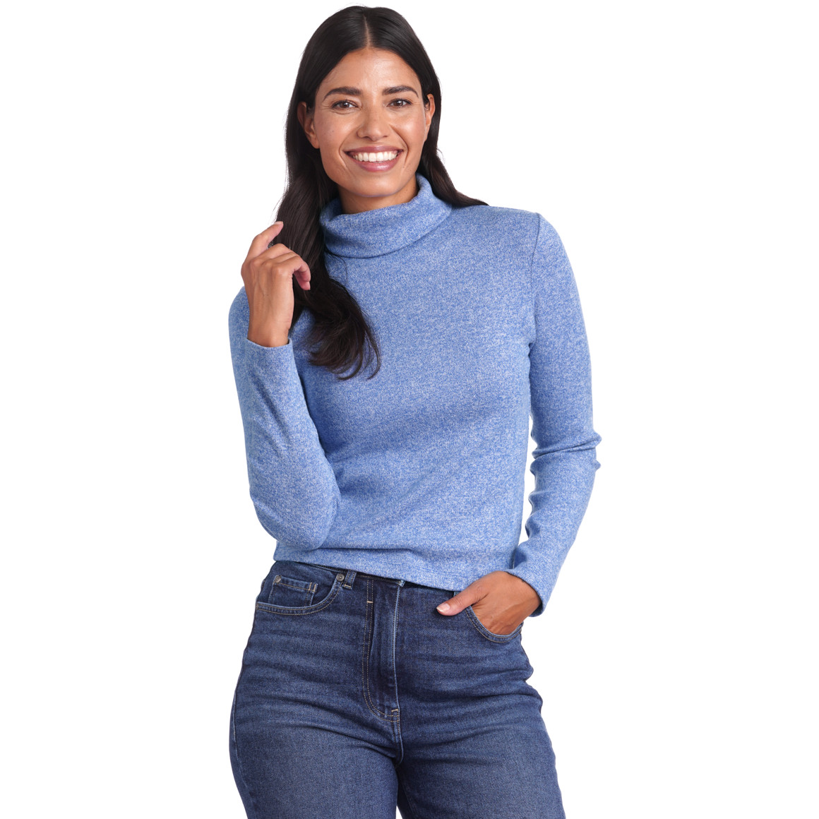 Damen Rollkragenshirt meliert