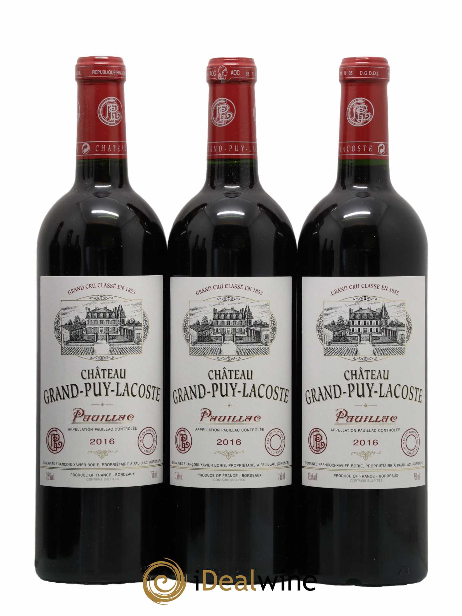 Château Grand Puy Lacoste 5ème Grand Cru Classé  2016 - Lot de 6 Bouteilles