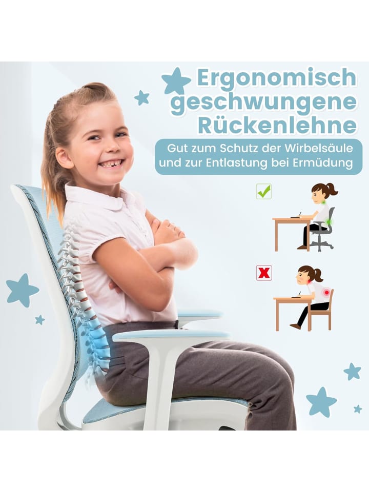 COSTWAY Schreibtischstuhl ab 6 Jahren in Blau günstig kaufen onesize
