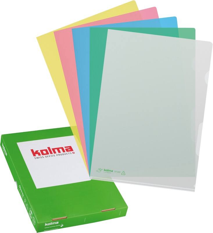 Kolma Linea Verde Sichthülle DIN A4 Mehrfarbig PP (Polypropylen) 0.11 mm 100 Stück