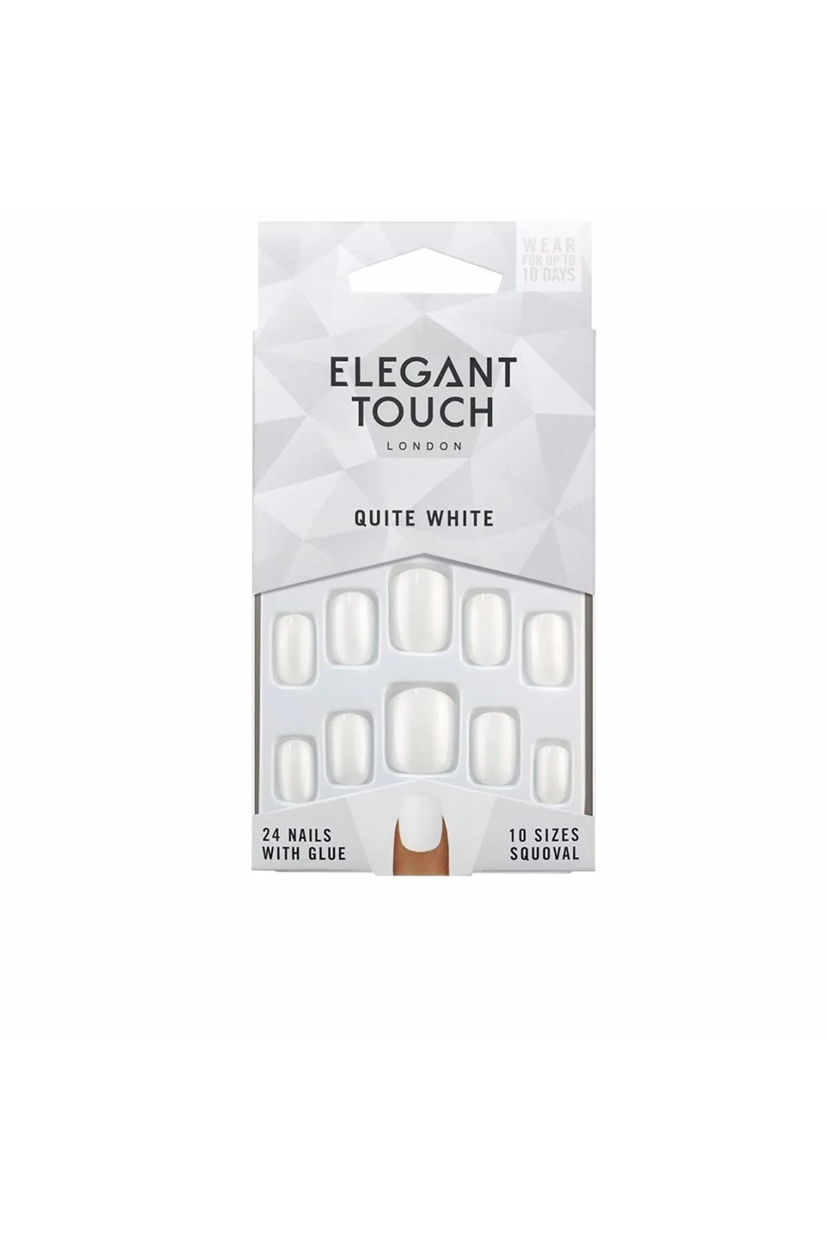 Elegant Touch  Polierte farbige Nägel mit Squoval-Kleber #ziemlich weiß