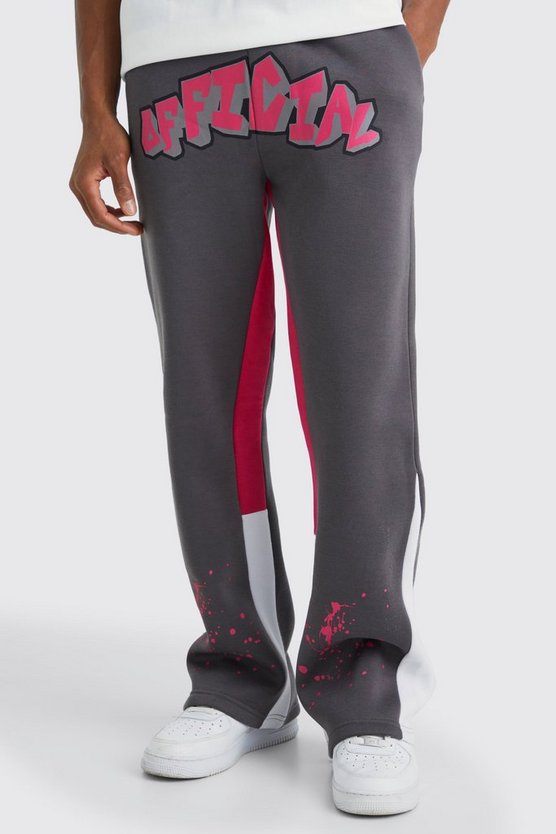 Official Jogginghose mit Graffiti-Print und Farbspritzern