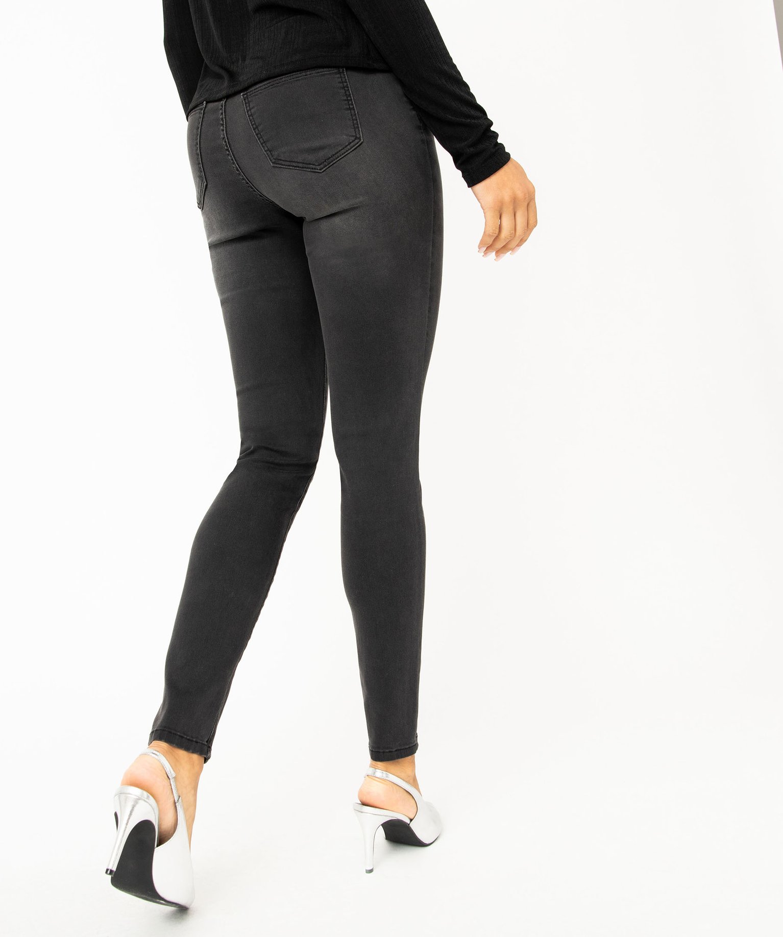 Jean Skinny taille haute stretch femme grey | GEMO