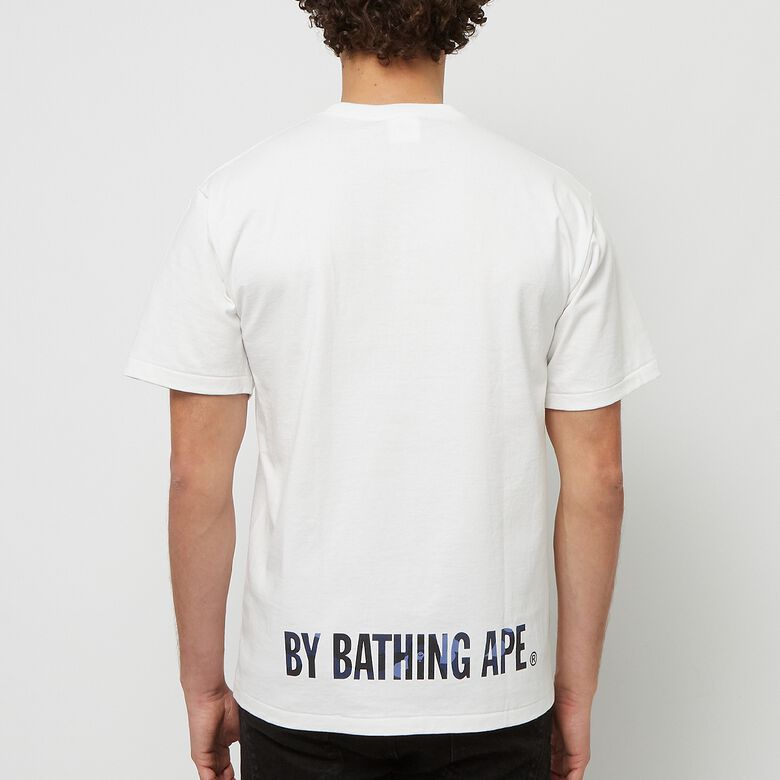 A Bathing Ape Color Camo Ape Face Tee white navy