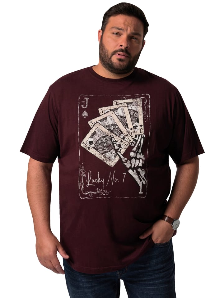 John F. Gee Kurzarm T-Shirt in beere günstig kaufen XL