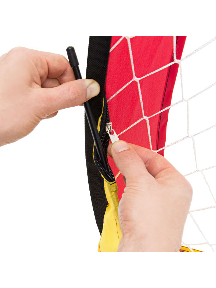 relaxdays 2er Set Fußballtor in Schwarz/Rot/Gold- (B)119 x (H)80 x (T)83 cm günstig kaufen onesize