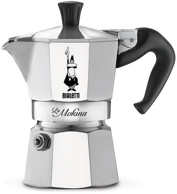 BIALETTI Espressokocher Moka Express La Mokina, 0,04l Kaffeekanne, für den Espressoschluck zwischendurch, Aluminium