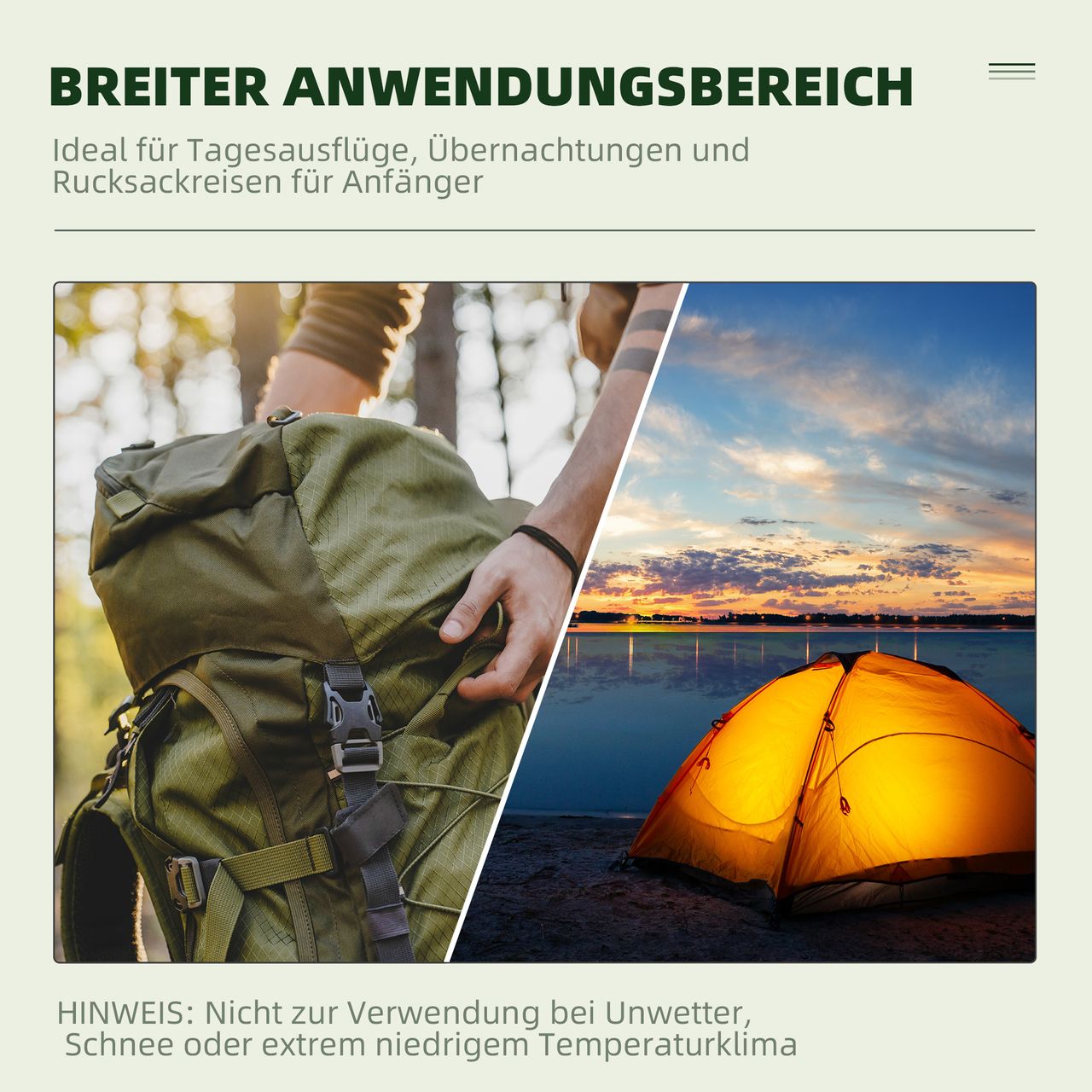 Outsunny Camping Zelt 2 Personen Zelt Kuppelzelt PU3000mm einfache Einrichtung für Trekking Festival leicht Aluminium Nylon Cremeweiß 230 x 140 x 110 cm