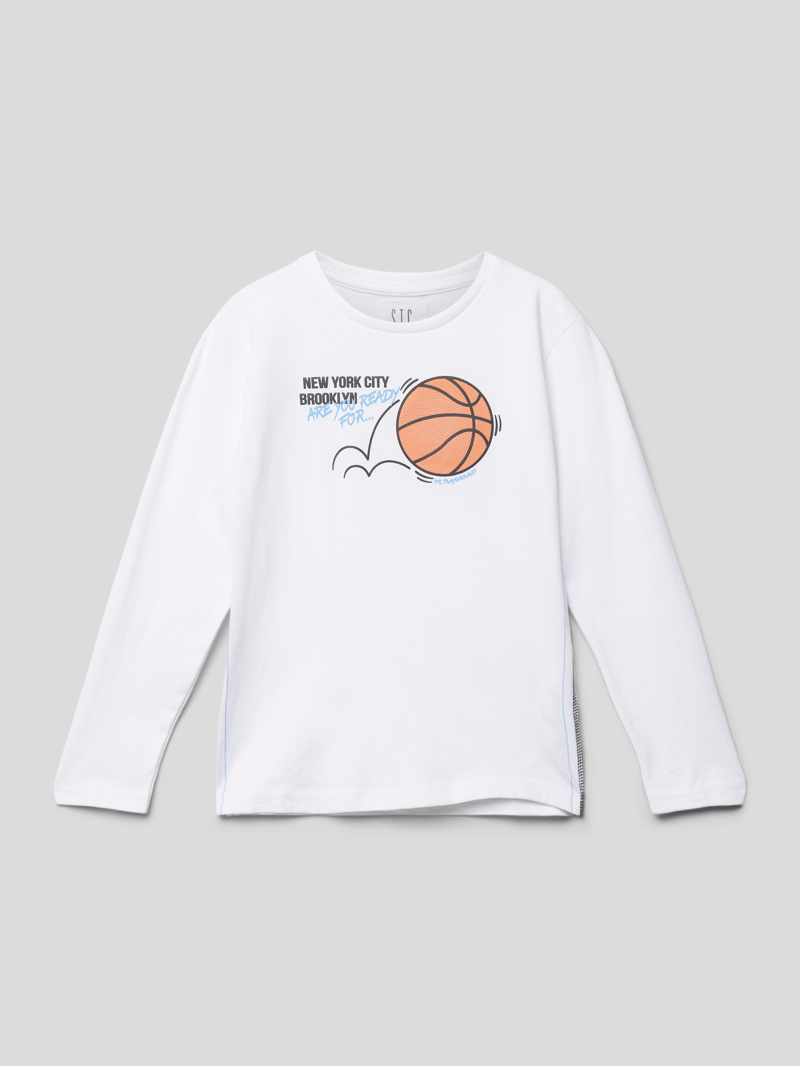 Sweatshirt mit Motiv-Print in weiß