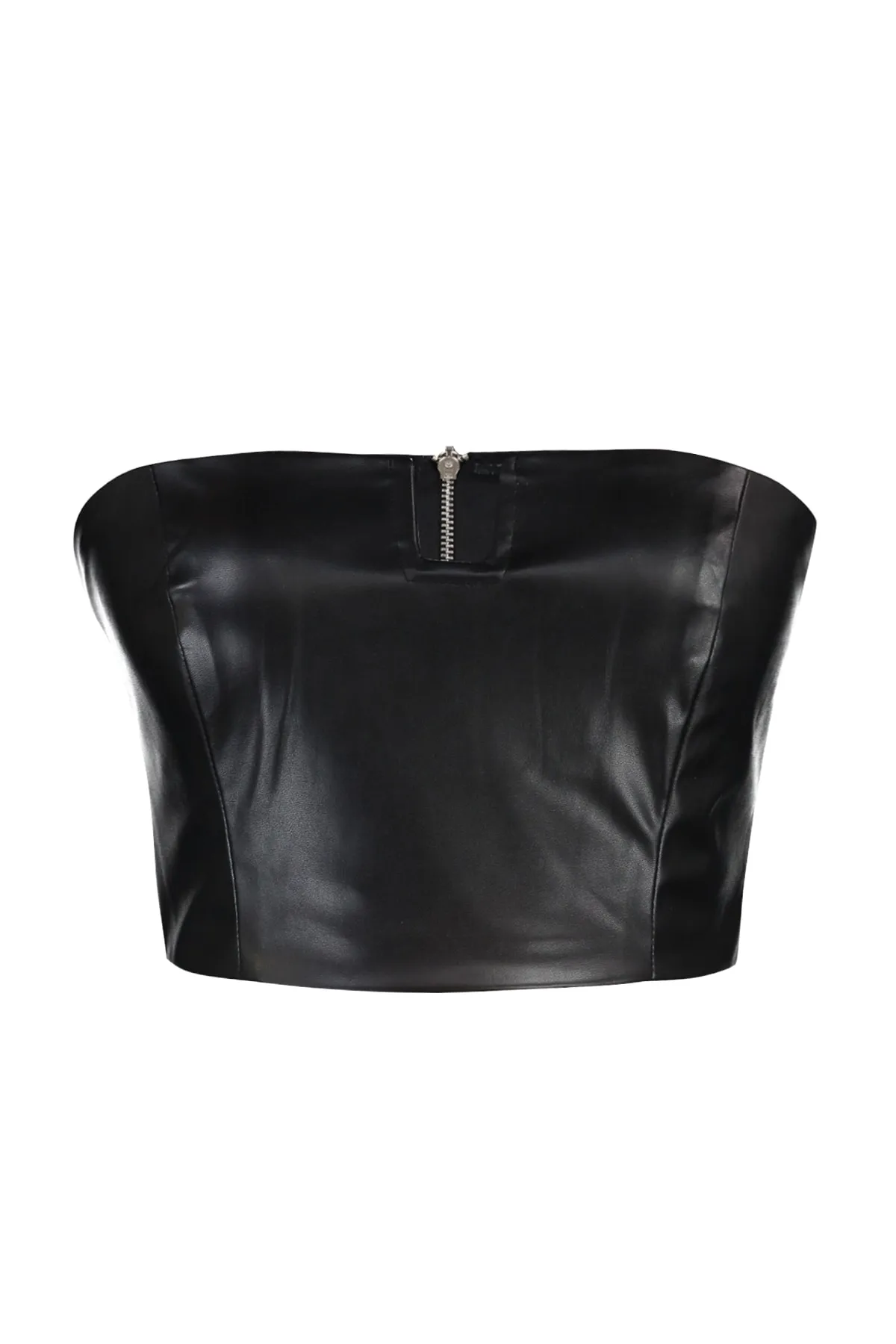 Trendyol Collection  Schwarzes Kunstleder-Bustier TPRSS22BS0010