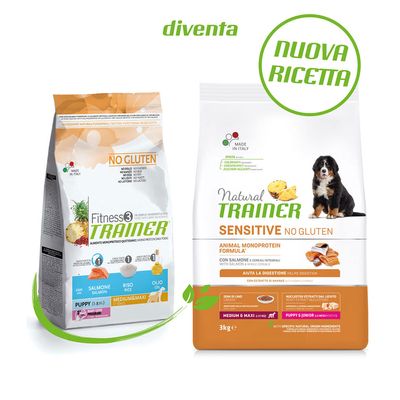 Natural Trainer Sensitive No Gluten Puppy & Junior Medium/Maxi mit Lachs