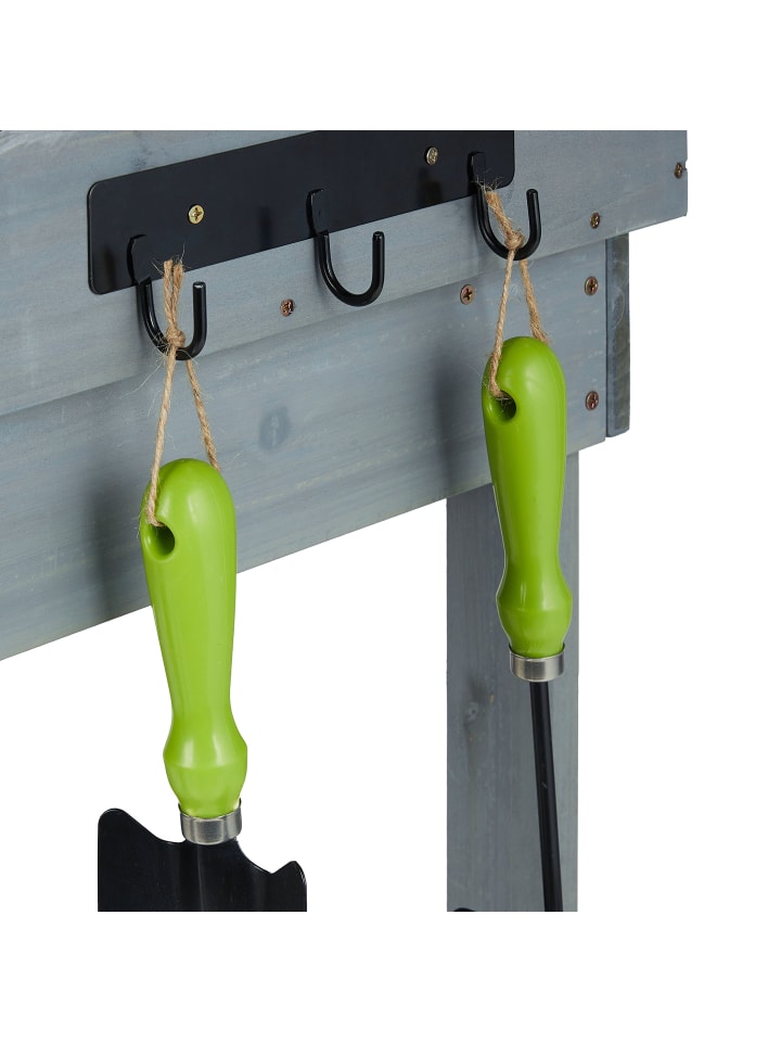 relaxdays Pflanztisch in Grau - (B)97 x (H)120 x (T)49 cm günstig kaufen onesize