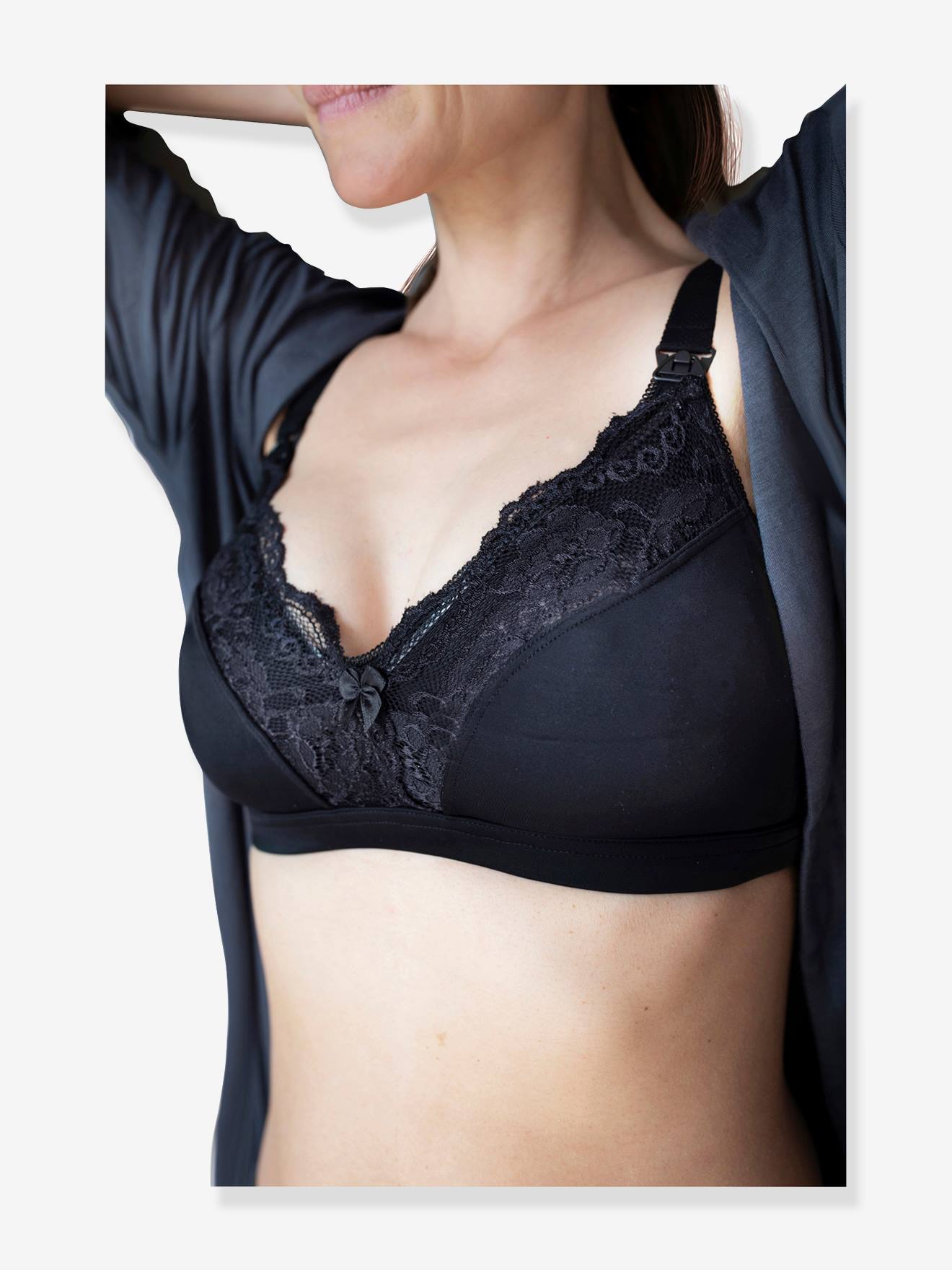 Soutien-gorge d'allaitement finition dentelle CARRIWELL noir