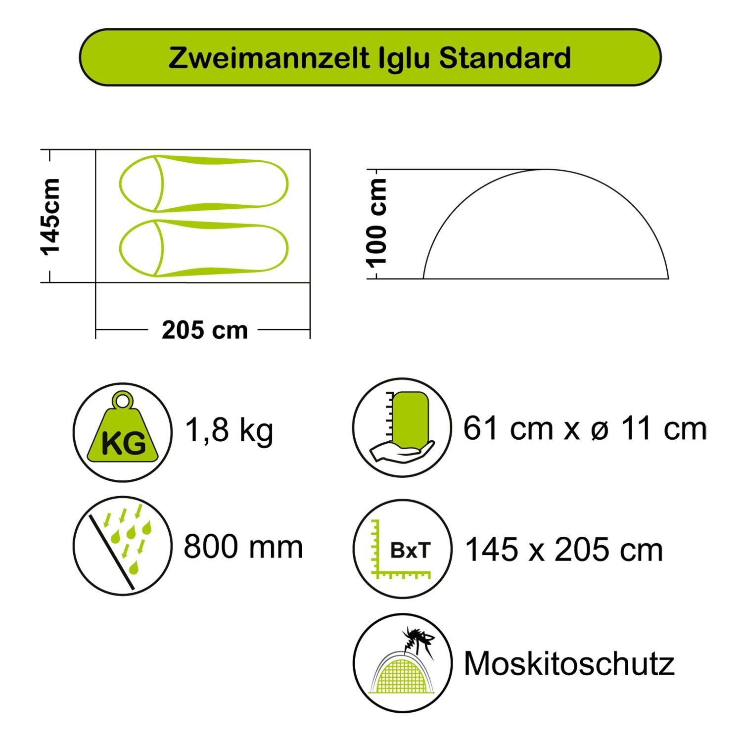 Zweimannzelt Iglu Standard