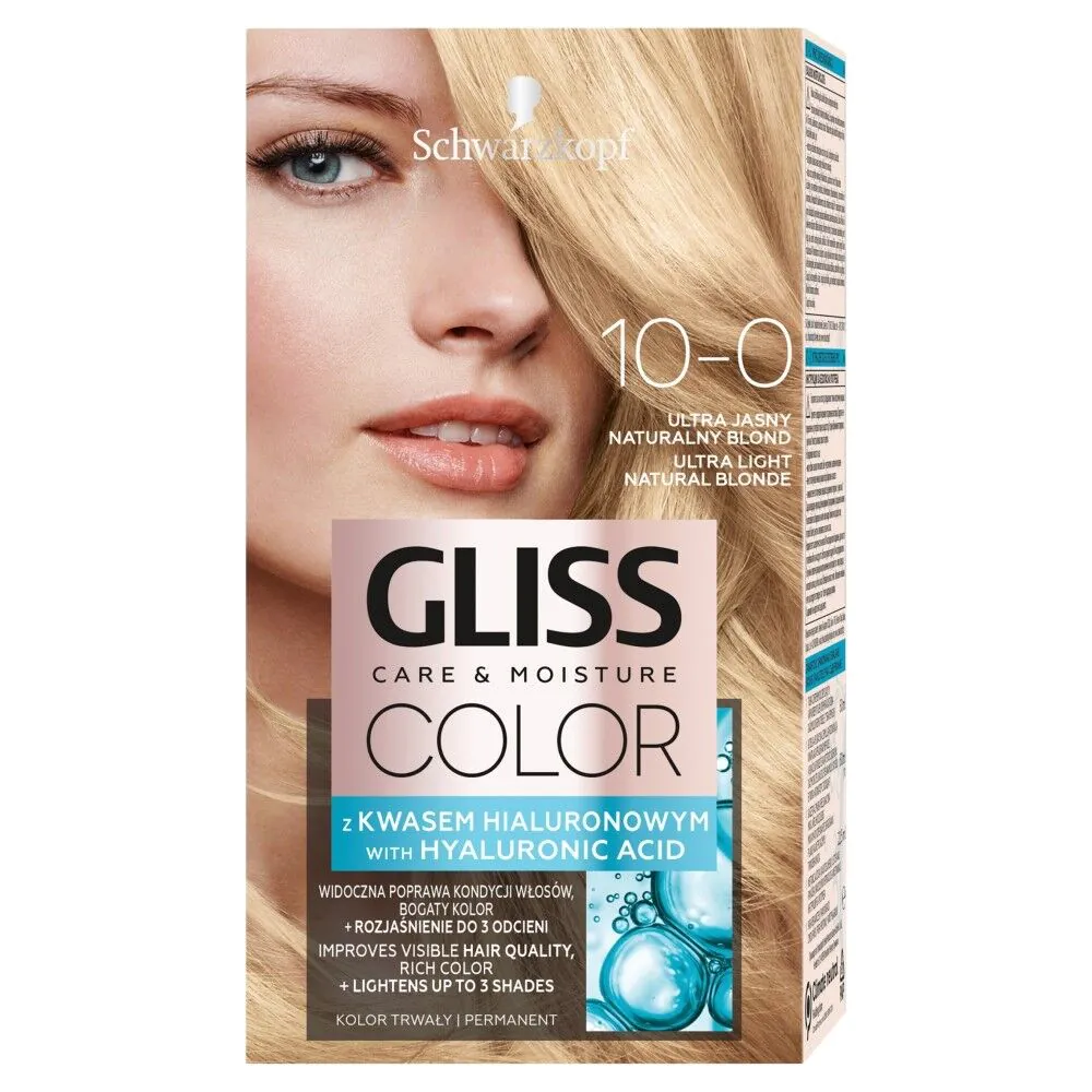 Gliss Color боја за косу, 10-0 ултра светла природно плава