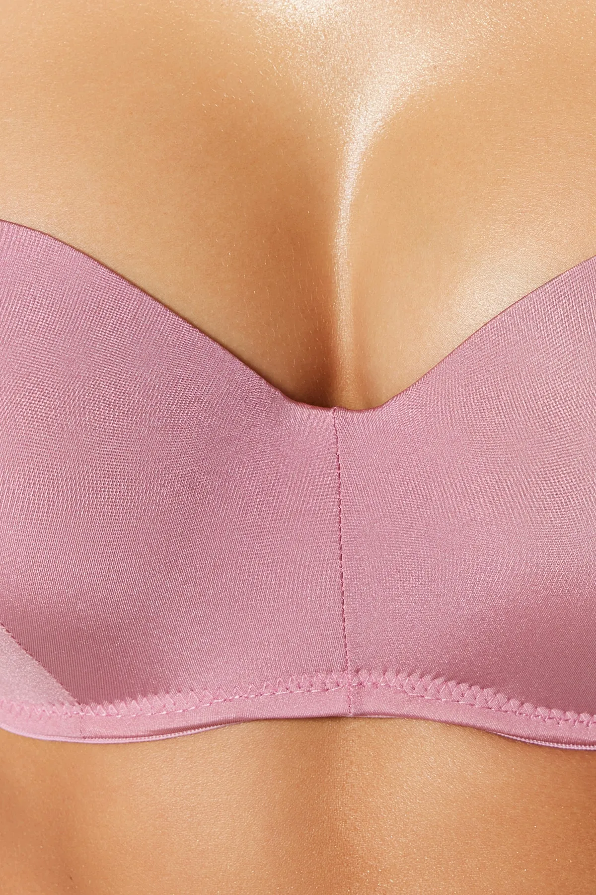 Trendyol Collection  Abnehmbarer trägerloser Strick-BH mit Polyamidfüllung in Altrosa mit Trägern THMSS23SU00001