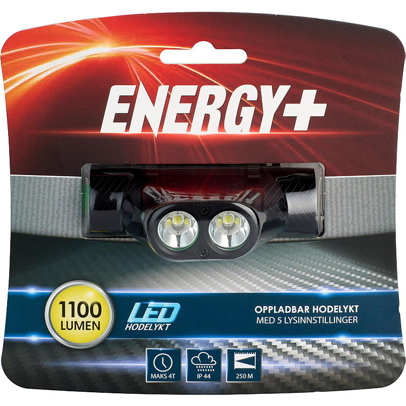 Energy Hodelykt LED 1100 lumen, oppladbar