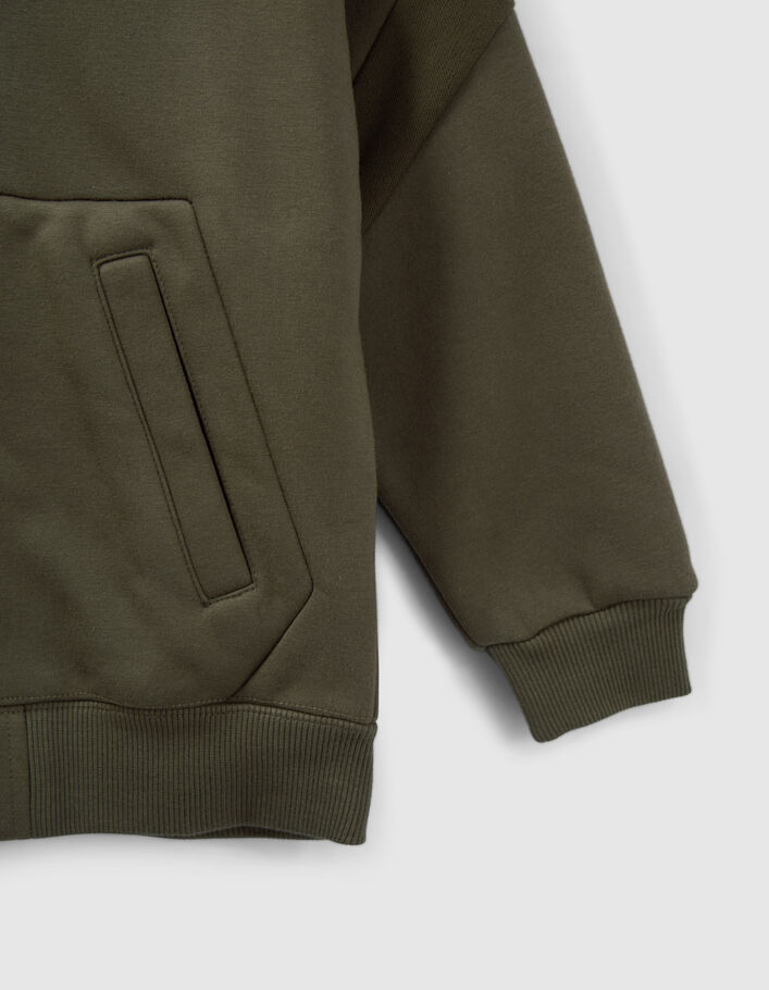Cardigan kaki contrecollé polaire garçon