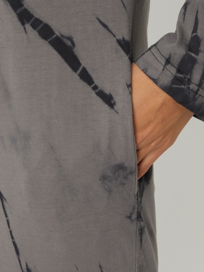 Sweatkleid im Batik-Look in dunkelgrau