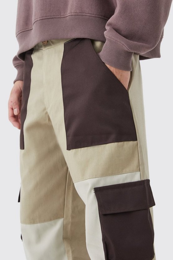Lockere Colorblock Cargo-Hose