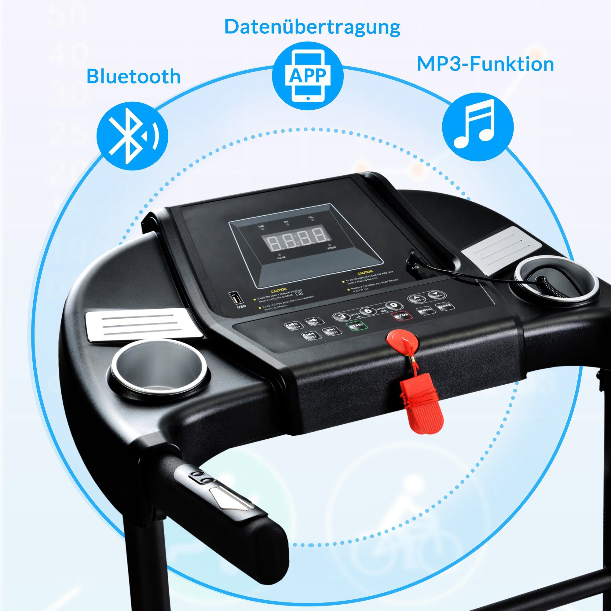 Mould King Laufband Faltbares Laufband,mit Kinomap-App,Bluetooth Konnektivität,LED-Anzeige
