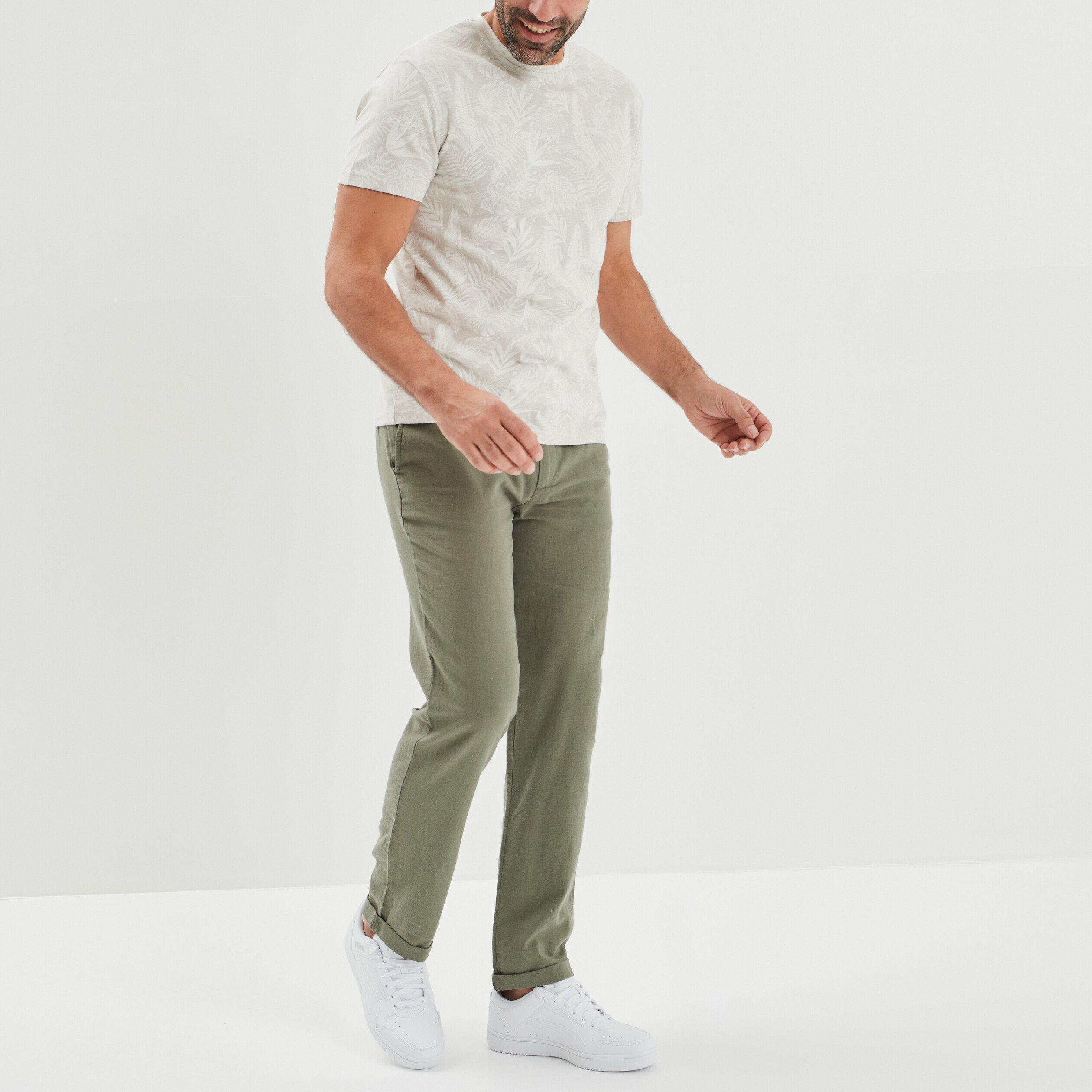 T-shirt manches courtes beige homme | La Halle